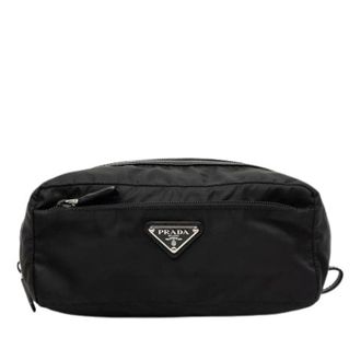 Prada Pre-owned Nylon Pouch - Dames - Pre-owned - Zwart - Maat: ONE Size Nylon