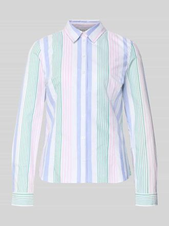 Christian Berg Slim Fit Hemdbluse mit Sportmanschetten in Blau, Gr&ouml;&szlig;e 34