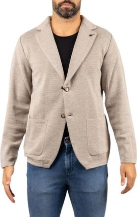 Paoloni Gebreid jasje - Heren - Blazers - Beige - 2XL - Wol - Jassen