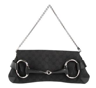 Gucci Vintage Black Horsebit Wallet on Chain