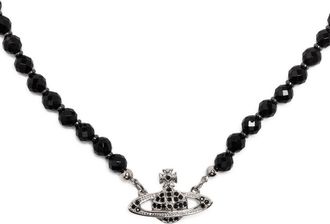 Vivienne Westwood Bas Relief pearl-chain choker - women - Crystal - OS - Black