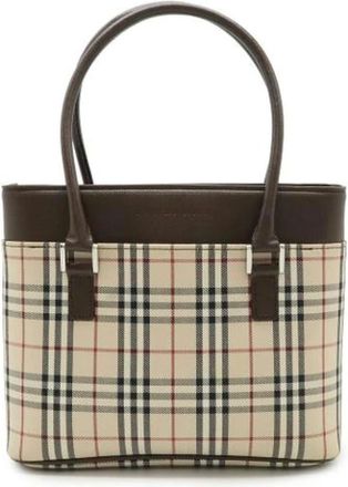 Burberry Pre-owned Handbags, female, Beige, Size: ONE SIZE Pre-owned Canvas shoulder-bags