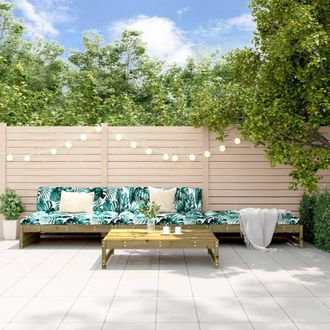 vidaXL Juego De Muebles Jard&iacute;n 4 Pzas Y Cojines Madera Pino Impregnada Vidaxl