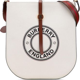 Burberry Pre-owned Womens Canvas Crossbody Bag Logo - Ivory Textile - One Size