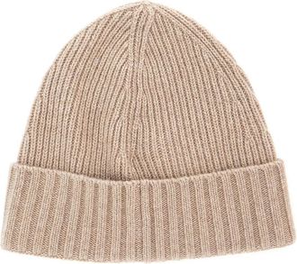 Stone Island Boys Tech Fabric Beanie, Beige Hat