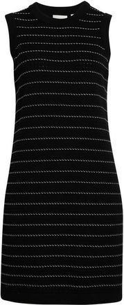 Varley Mindy Mixed Stitch Stripe Sleeveless Cotton Sweater Minidress in Black at Nordstrom, Size Xx-Small