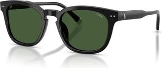 Polo Ralph Lauren Vierkante Acetaat Zonnebril - Heren - Zonnebrillen - Zwart - 52 MM - Accessoires
