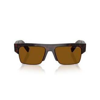 Prada 0Pr D12Su Rectangular Tortoiseshell Acetate Sunglasses with Bold Arms