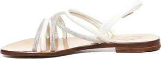 V° 73 embellished-strap flat sandals - women - Polyurethane/Polyurethane/Polyurethane - 37 - White