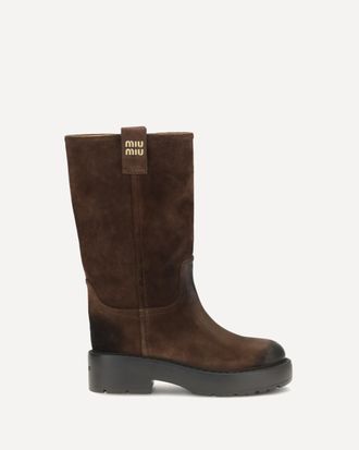 Miu Miu Suede leather Boots Female 37.5