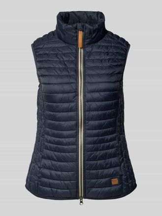 Camel Active Regular Fit Steppweste mit Stehkragen und Label-Detail in Dunkelblau, Gr&ouml;&szlig;e 34