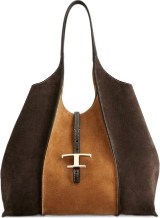 Tod's Medium T Timeless Shopping Bag - Dames - Tassen - Bruin - Maat: ONE Size Leer