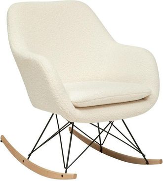 Atmosphera Atmosphera - Sedia a dondolo bouclette olmeto h83cm bianco créateur dintérieur