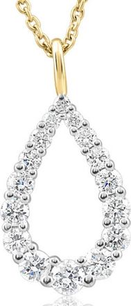 Pompeii3 1/2Ct Pear Shape Lab Grown Diamond Pendant 10k White or Yellow Gold Necklace