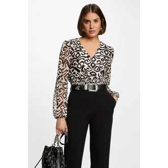 Morgan Wikkel-T-shirt met lange mouwen, bedrukt