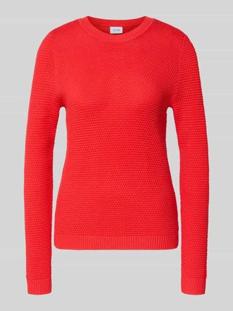 Vila Strickpullover mit gerippten Abschl&uuml;ssen Modell dalo in Rot, Gr&ouml;&szlig;e XL