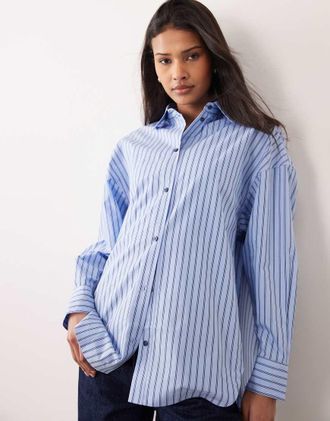 Boss Orange by Hugo Boss Bostatta - Camicia oversize blu a righe