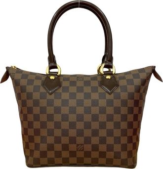 Louis Vuitton Brown Leather Pvc Boston Bag Handbag Tote Bag (Pre-Owned)