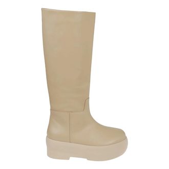 Gia Borghini High Boots, female, Beige, 6 UK, Chunky Sole Tubolat Boots