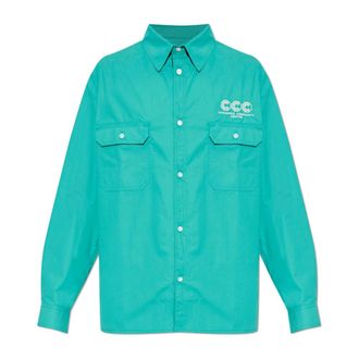 Willy Chavarria Casual Shirts, male, Green, Size: L Corcoran Shirt