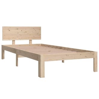 Berkfield Home Beautiful Bed Frame Solid Wood Pine 90x200 cm in Light Tan
