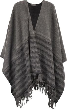 PESERICO Mantella con frange - Grigio