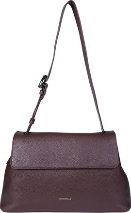 Coccinelle Brown Fern Structured Flap Shoulder Bag