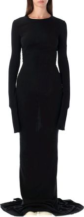 Rick Owens Black Long-sleeved Maxi Dress