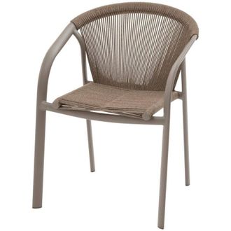 Hesperide Sill&oacute;n De Jard&iacute;n Apilable Riu Cappucino & Caf&eacute; Aluminio - Hesp&eacute;ride