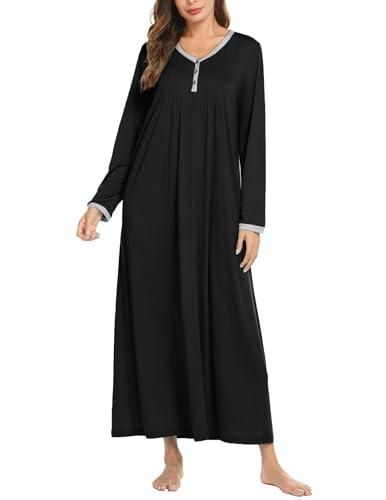 Chemise De Nuit Femme Manches Longues - Viscose Élasthanne Confortable