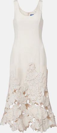 LEO LIN Floral-appliqu&eacute; midi dress