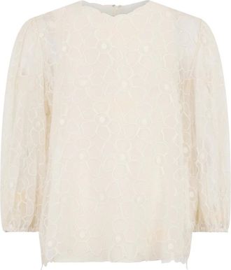 Red Valentino Blouse met lange mouwen - Dames - Blouses - Beige - L - Overhemden