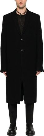 Rick Owens Jassen, Heren, Zwart, L, Katoen, Concordian Single-Breasted Tailored Coat