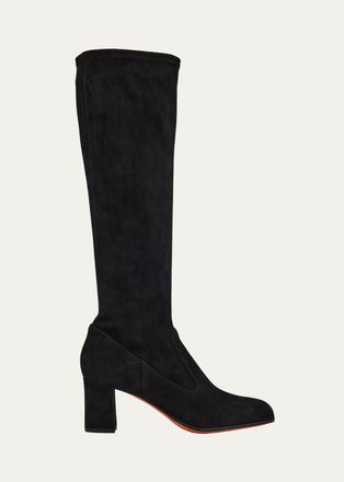 Santoni 65mm Suede Knee-High Boots