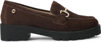 Carvela Womens Suede Snap Chunky Loafers - Brown - Size UK 7