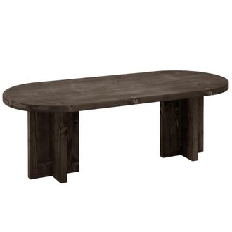 Deco Wood Mesa de centro de madera maciza en tono negro de 120x40cm
