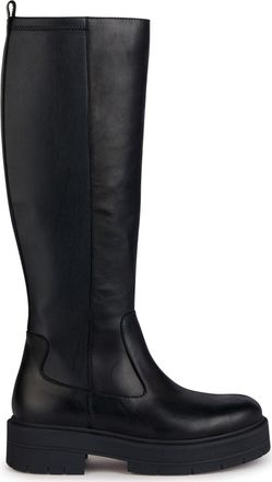 Geox Black Spherica EC7 Textured Sole Zipper Leather Boots