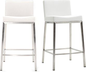 Miliboo Miliboo - Taburete diseño 66cm blanco lote de 2 epsilon