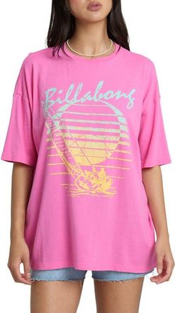 Billabong Every High Tide Oversize Cotton Graphic T-Shirt in Guava at Nordstrom, Size Medium