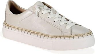 Diba EM BELISH Metallic Leather Lace Up Sneaker in White at Nordstrom, Size 11