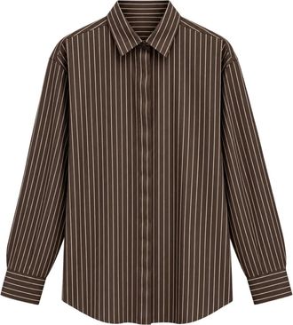 Mars&eacute;m Camicia Maniche Lunghe Classica - - Blouses & Shirts - Donna - Marrone - XS