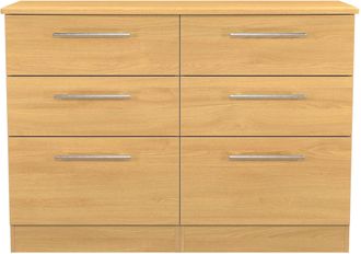 Welcome Furniture Sofia Ready Assembled 6 Drawer Wide Chest in Modern Oak - Welcome Furniture | TJ Hughes