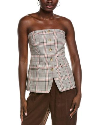 Kenneth Cole Strapless Button Front Shirt Vest