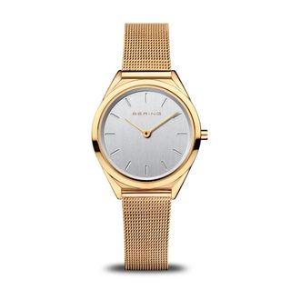 Bering Unisex Horloge Ultra Slim 31 mm 3 ATM saffierglas Slim Design Milanese Armband 17031-334 - Dames - Horloges - Geel - ONE Size - Accessoires