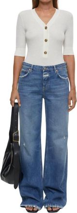 Closed V-Neck Short-Sleeve Tee In Ivory