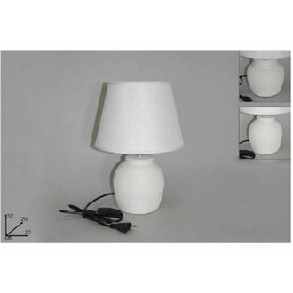 Trade Shop Trade Shop Traesio - Trade Shop - Lume Lampada Abat Jour Comodino Com&ograve; 32cm Luce Bianca Pietra Moderna Ln002534