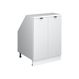 Vicco Armario De Cocina Para Techo Inclinado R-line, Ondulaci&oacute;n Blanca, 60 Cm Con 2 Puertas, 60 Cm De Profundidad, Vicco