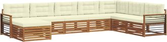 vidaXL Conjunto De Sof&aacute;s De Exterior 8 Uds. Natural Y Crema Vidaxl
