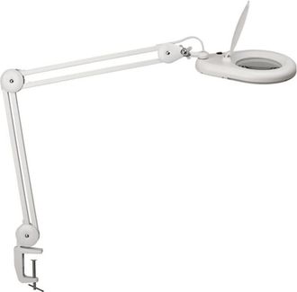 OEM L&aacute;mpara De Lupa Led Lente De Vidrio 127 Mm Abrazadera De Mesa De 5 Pulgadas Blanca Con Tapa, Cabeza Redonda