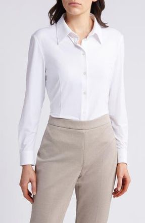 BOSS Solid Button-Up Shirt in Wht at Nordstrom Rack, Size 0